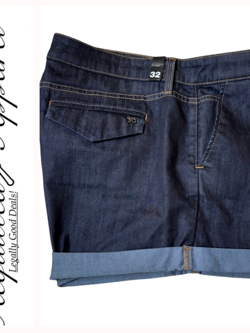 Joe's Jeans Dark Wash Denim Shorts with Rolled Cuffed Legs